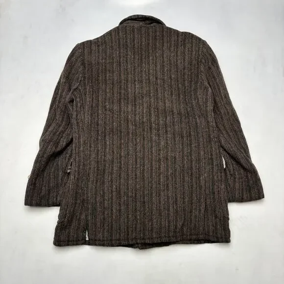 Vintage 50s Hall American Wool Coat Jacket Robert Hall Salt & Pepper Stripe M/L